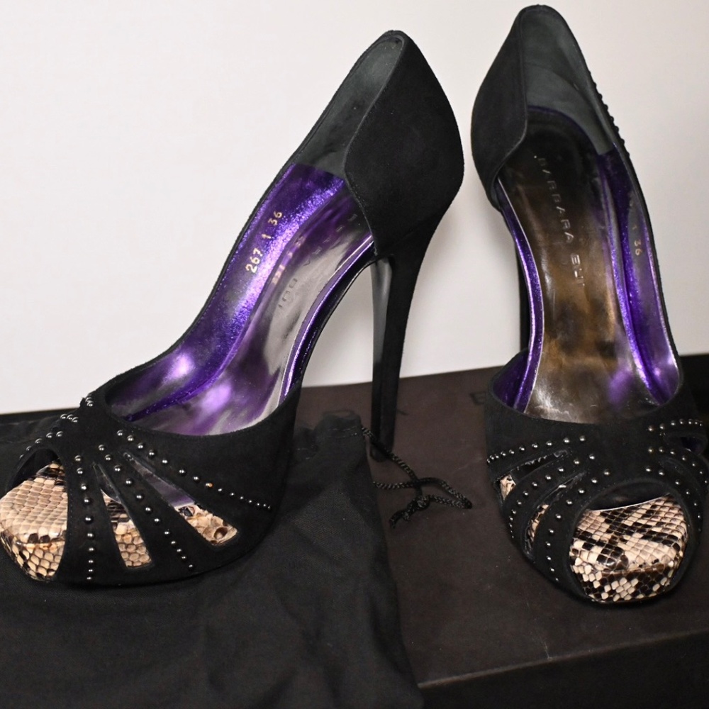 Barbara Bui Suede And Python Heels - image 1